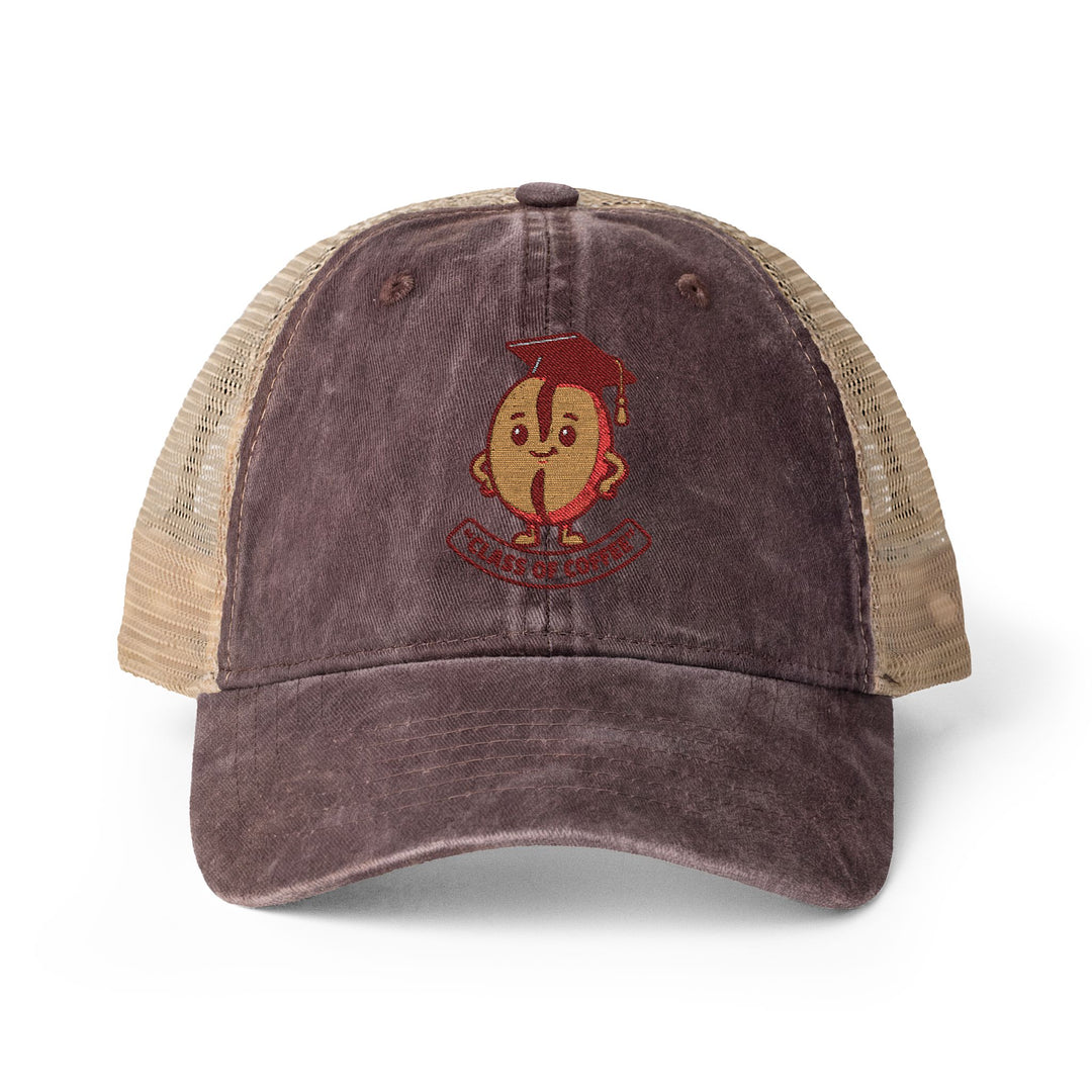 Brown trucker cap with &