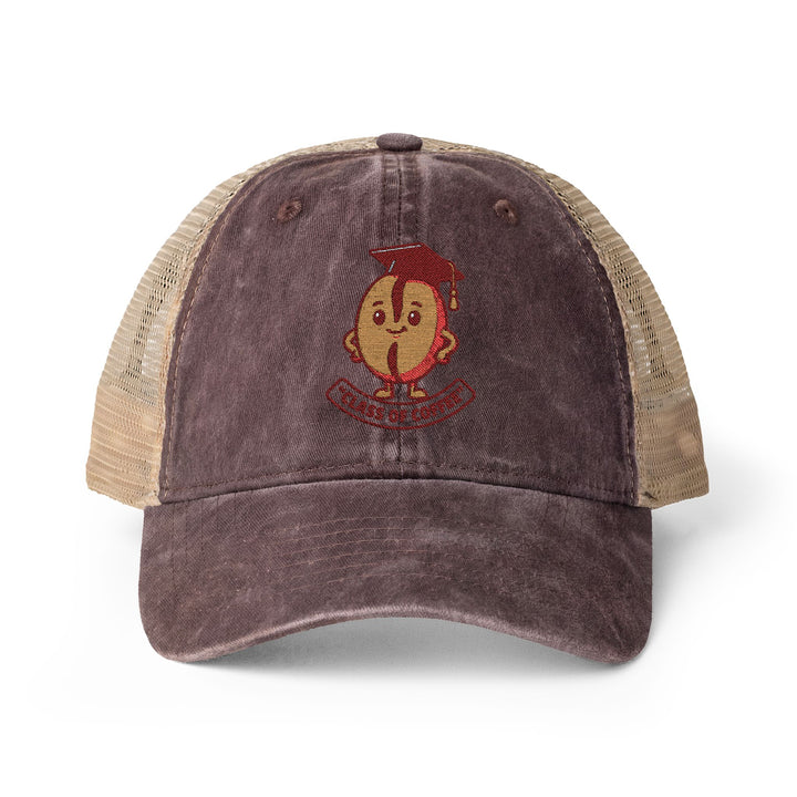 Brown trucker cap with &