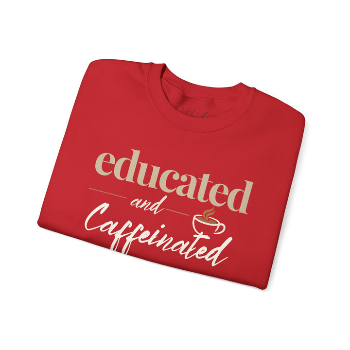 Educated and Caffeinated Sweatshirt, Coffee Lover Gift, Teacher Sweatshirt, Nurse Gift, Student Crewneck, Book Lover Pullover
