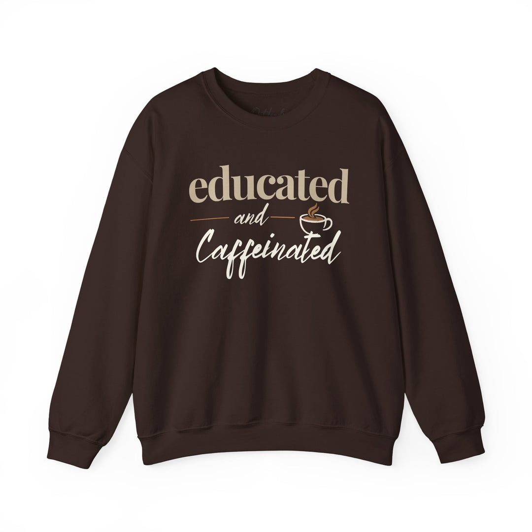 Educated and Caffeinated Sweatshirt, Coffee Lover Gift, Teacher Sweatshirt, Nurse Gift, Student Crewneck, Book Lover Pullover