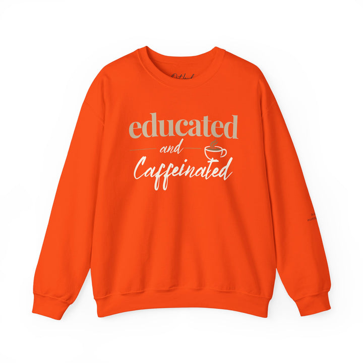 Educated and Caffeinated Sweatshirt, Coffee Lover Gift, Teacher Sweatshirt, Nurse Gift, Student Crewneck, Book Lover Pullover