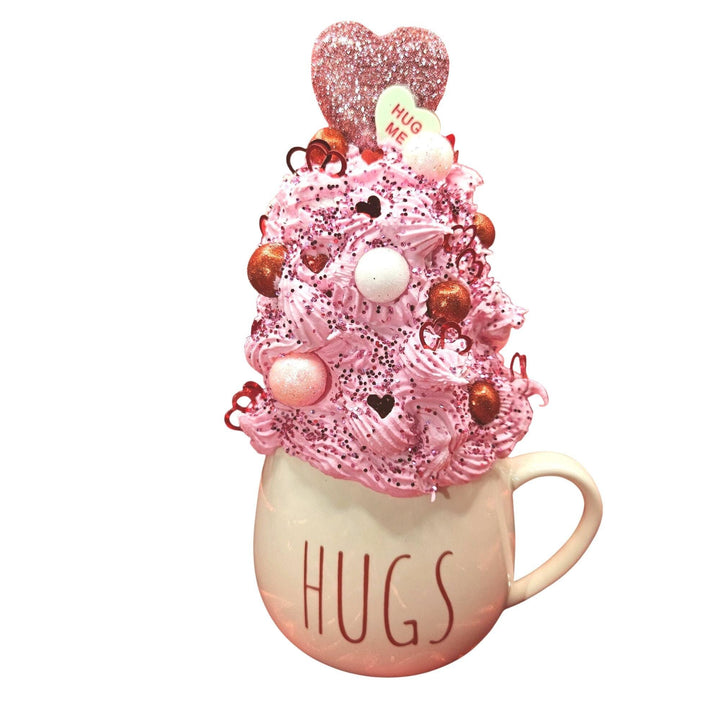 Decorative pink tree with heart-shaped top on a &