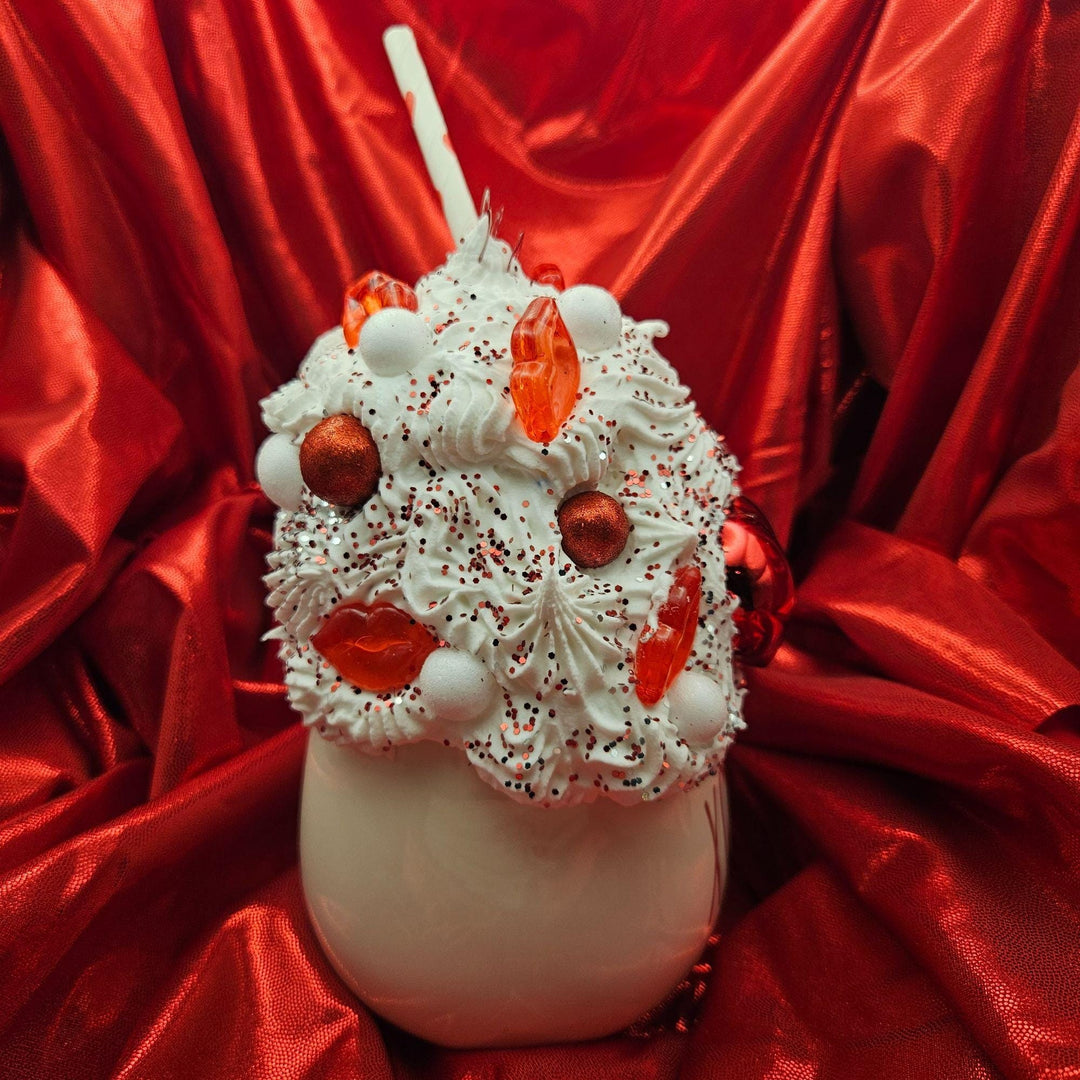 XOXO Valentine Fake Bake Mug Decor | Faux Whipped Cream Mug | Coffee Bar Valentine Decor | Tiered Tray Display | One of a Kind Handmade Gift