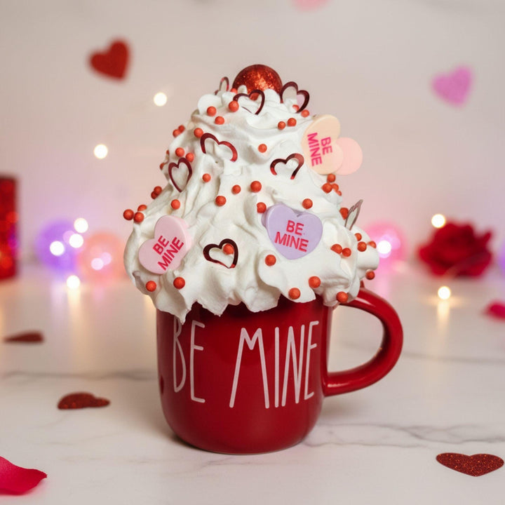 Red mug with &